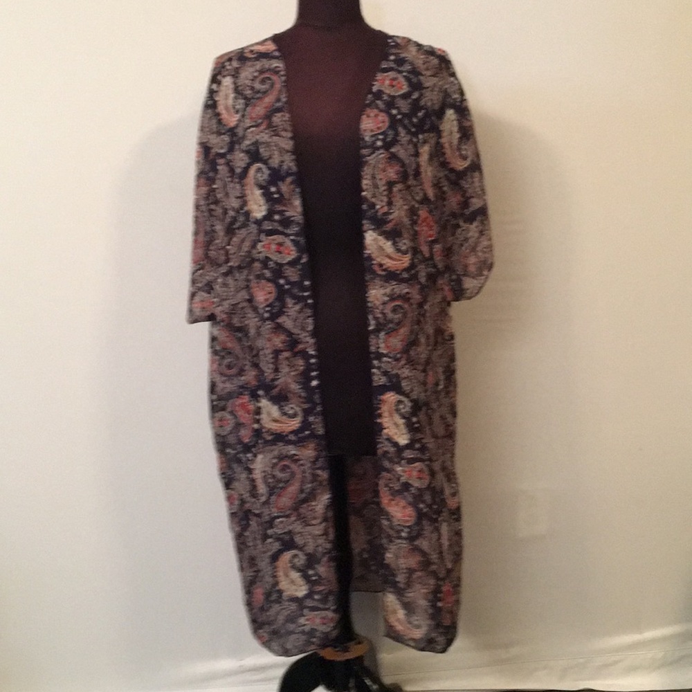 EUC Paisley Print Sheer Kimono SzLG